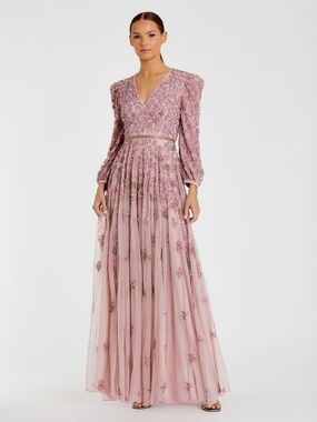 Mac Duggal 5497 Raspberry Embellished Gown Size 12